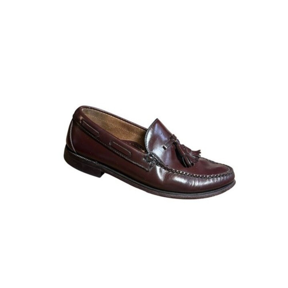 Sebago Shoes Tassel Loafers Mens Size 7 Burgundy Leather USA Made Preppy Dad